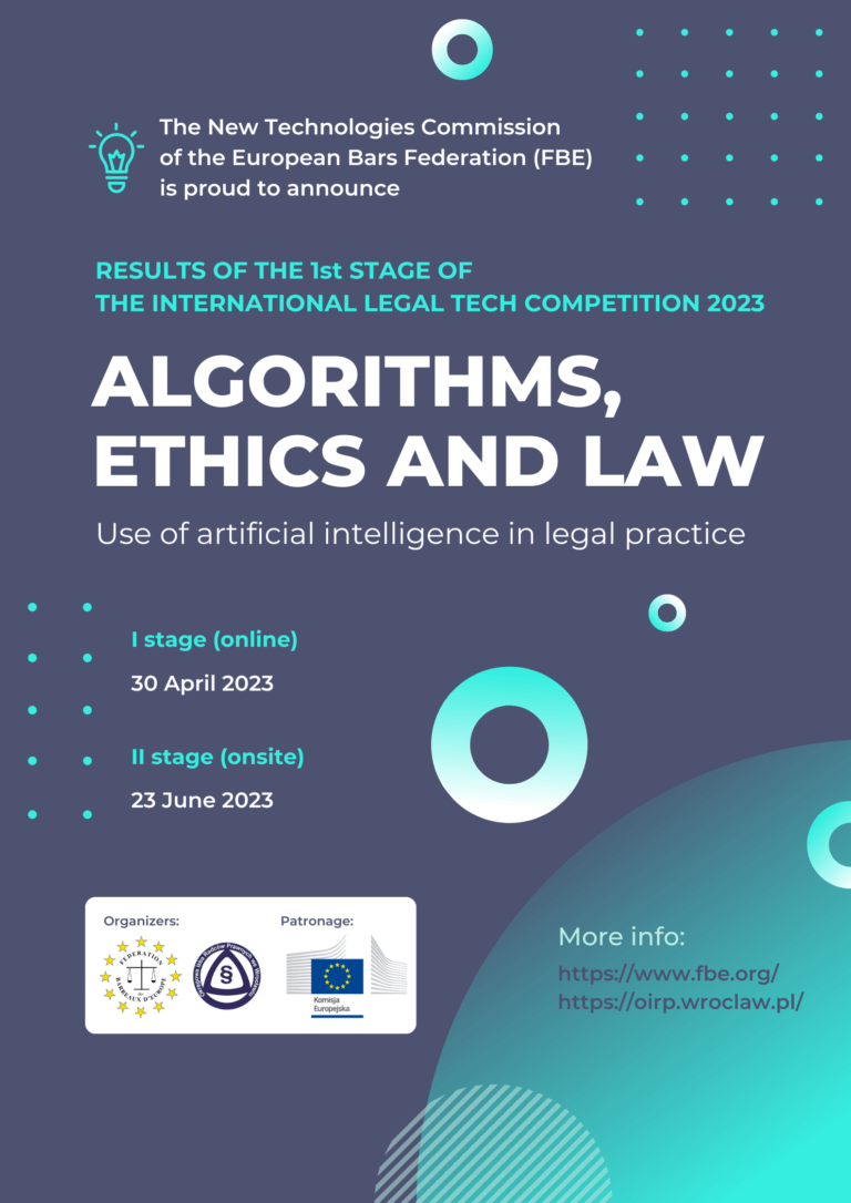 Read more about the article Results of the 1st stage of the International Legal Tech Competition “Algorithms, Ethics and Law”