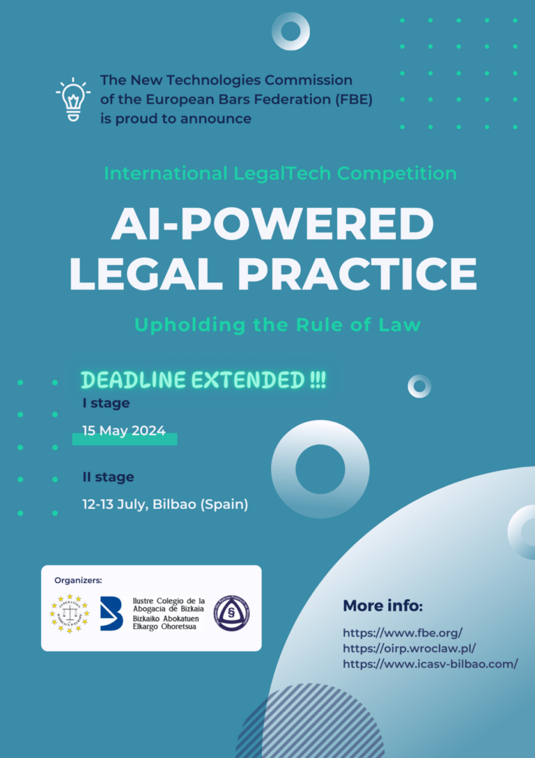 Read more about the article International LegalTech Competition 2024 : New Deadline and Finals Date in Bilbao!