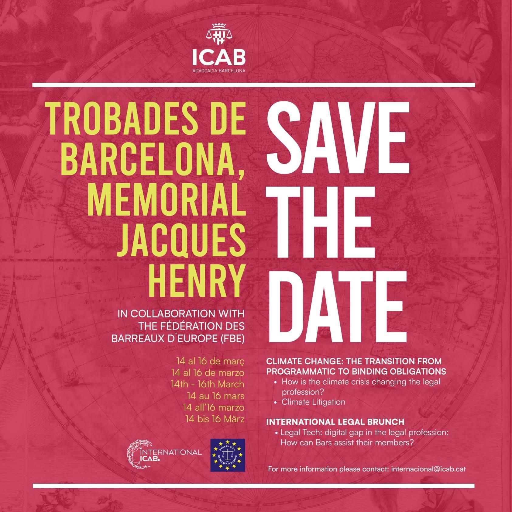 You are currently viewing Trobades de Barcelona, Memorial Jacques Henry – Barcelona, 14-16 march 2024