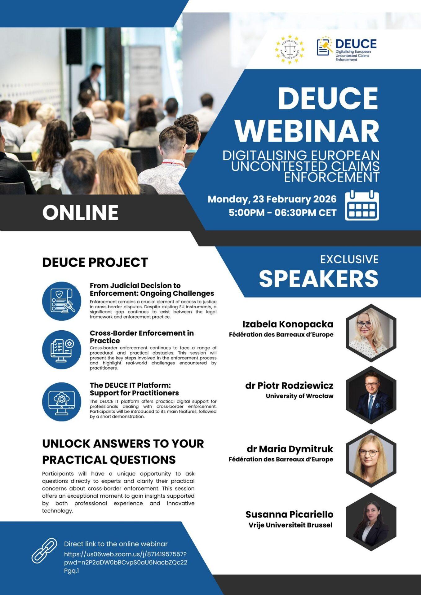 You are currently viewing FBE Webinar | DEUCE Project – 23 February 2026 – 17.00